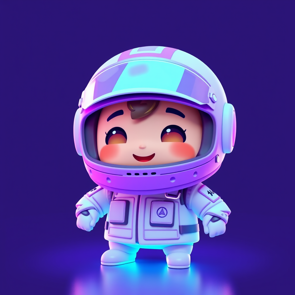 Main art studio: Mochi animated Kimi Antonille F1 driver with purple, no car, for discord profile picture A cute 3D animated mochi character designed as a Web3 NFT pro