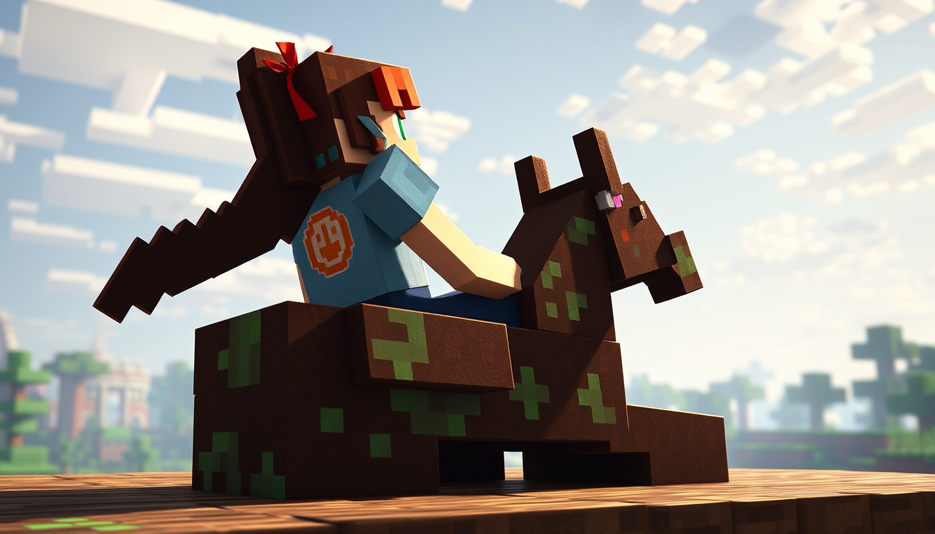 Main art studio: Minecraft female laying back on table shirt riding up