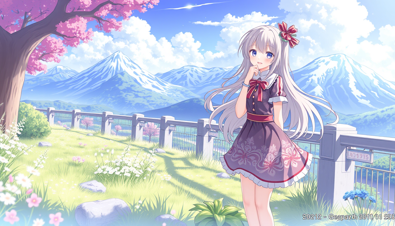Main art studio: 可愛い女の子のイラストで背景は星空で女の子の髪型は、ハーフアップで金髪で服装は、この写真の女の子の服装で髪飾りとかも同じ感じで