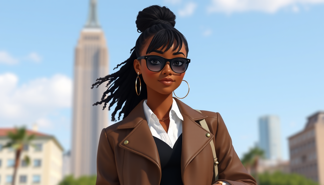 Main art studio: 💼 Chloe = Brit’s stylish, independent, business-minded friend. 3d brown skin girl in her early twenties