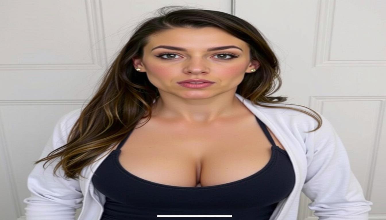 Main art studio: Show me her full body from front and the back she’s wearing tight black leggins with her prominent glutes