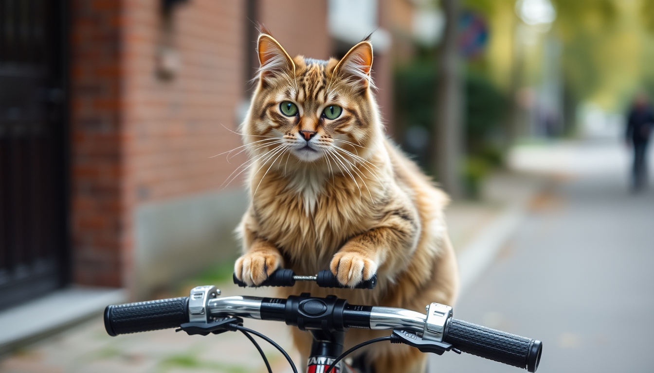 Main art studio: Katze auf Fahrrad
