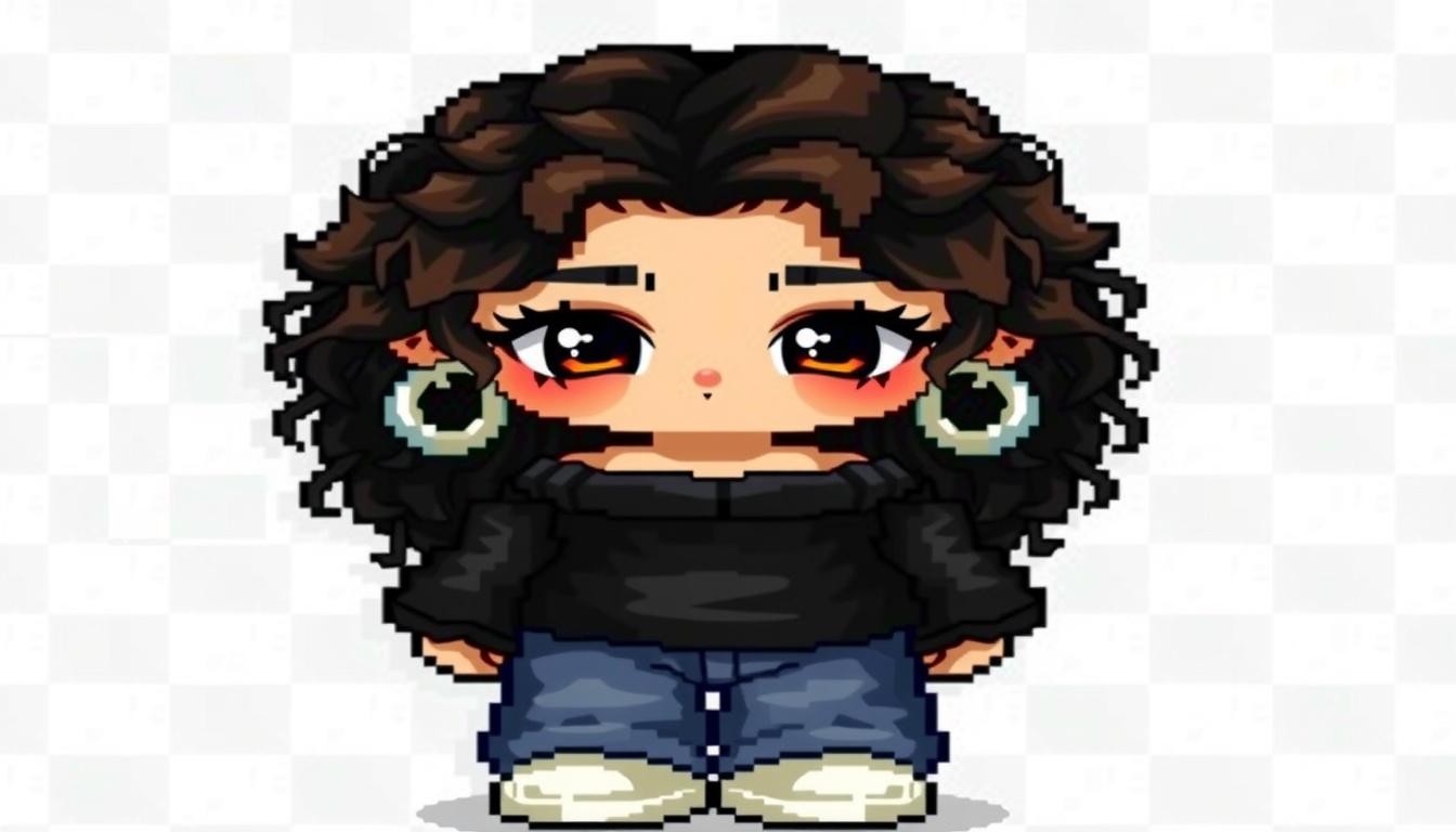 Sprite idea created from the prompt: pixel art game sprite, clean pixel grid, retro 16-bit palette, A chibi-style pixel art girl with brown curls, a small red spot under one eye