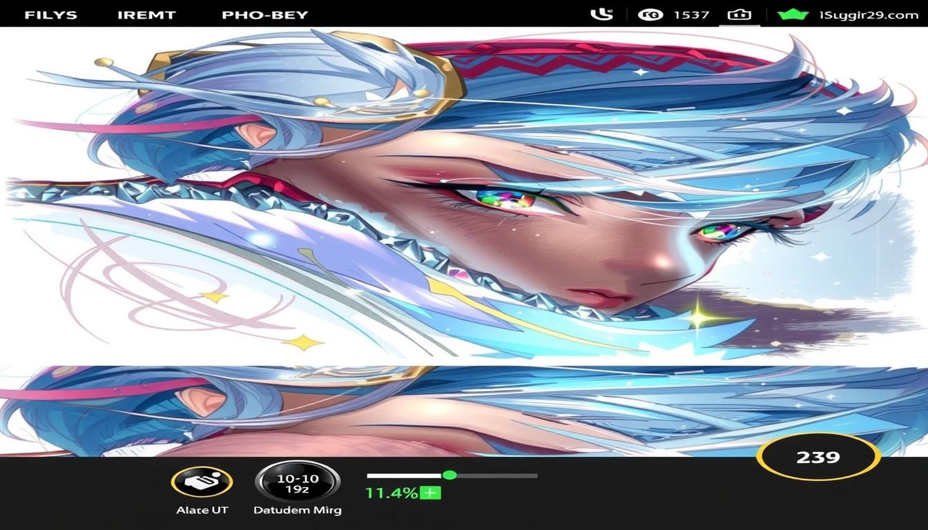 Main art studio: masterpiece, best quality, anime game illustration, highly detailed anime woman, elegant mature facial features, beautiful expressive eyes, glass-like