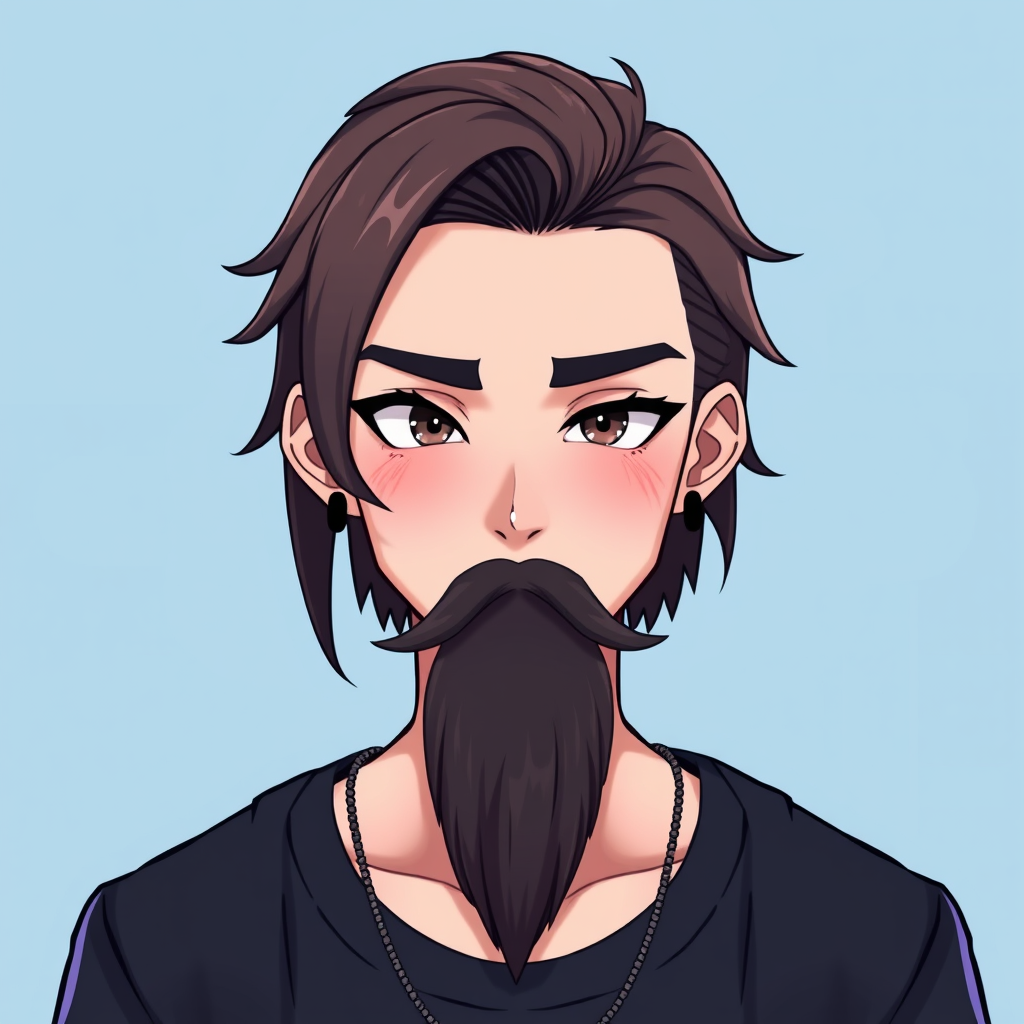 VTuber Avatar idea created from the prompt: vtuber avatar, anime style bust, expressive eyes, streaming overlay ready, earrings, ear studs, black dots on ears, piercings, jewelry, asym