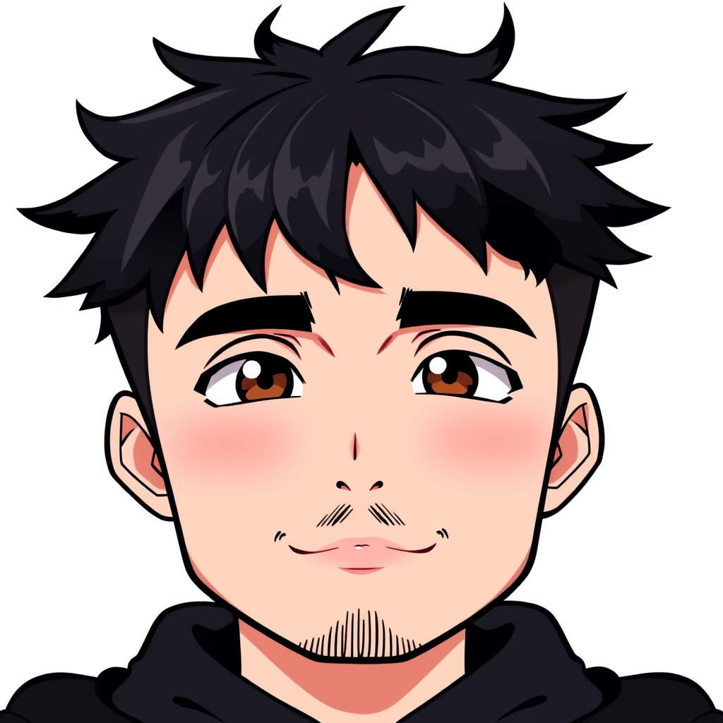 VTuber Avatar idea created from the prompt: vtuber avatar, anime style bust, expressive eyes, streaming overlay ready, Anime chibi portrait based on my uploaded photo. A 37-year-old ma