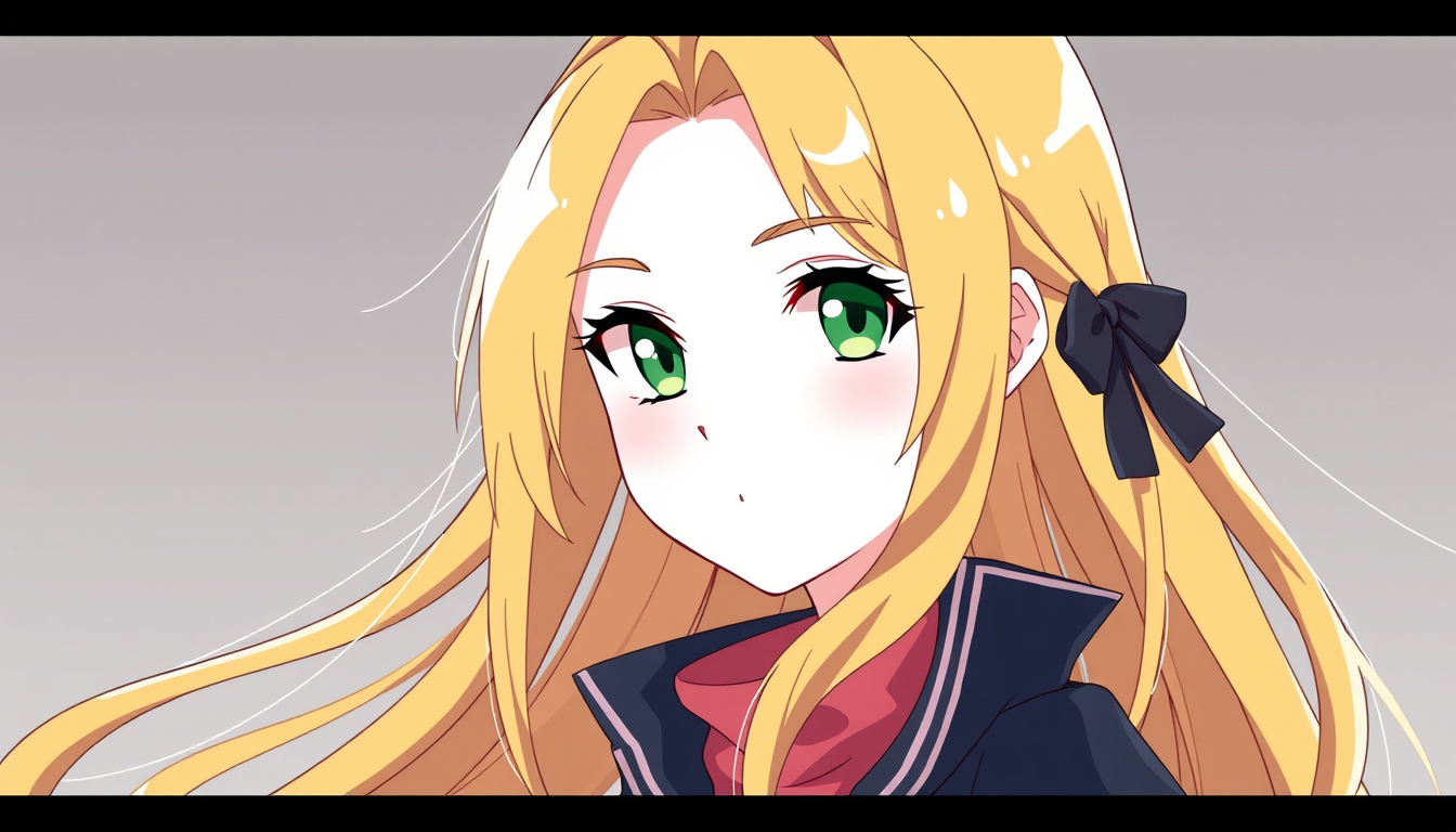 Characters idea: an original character defined by silhouette, role, outfit, palette, and expression, deliberate composition, A girl with long blonde hair and white ski