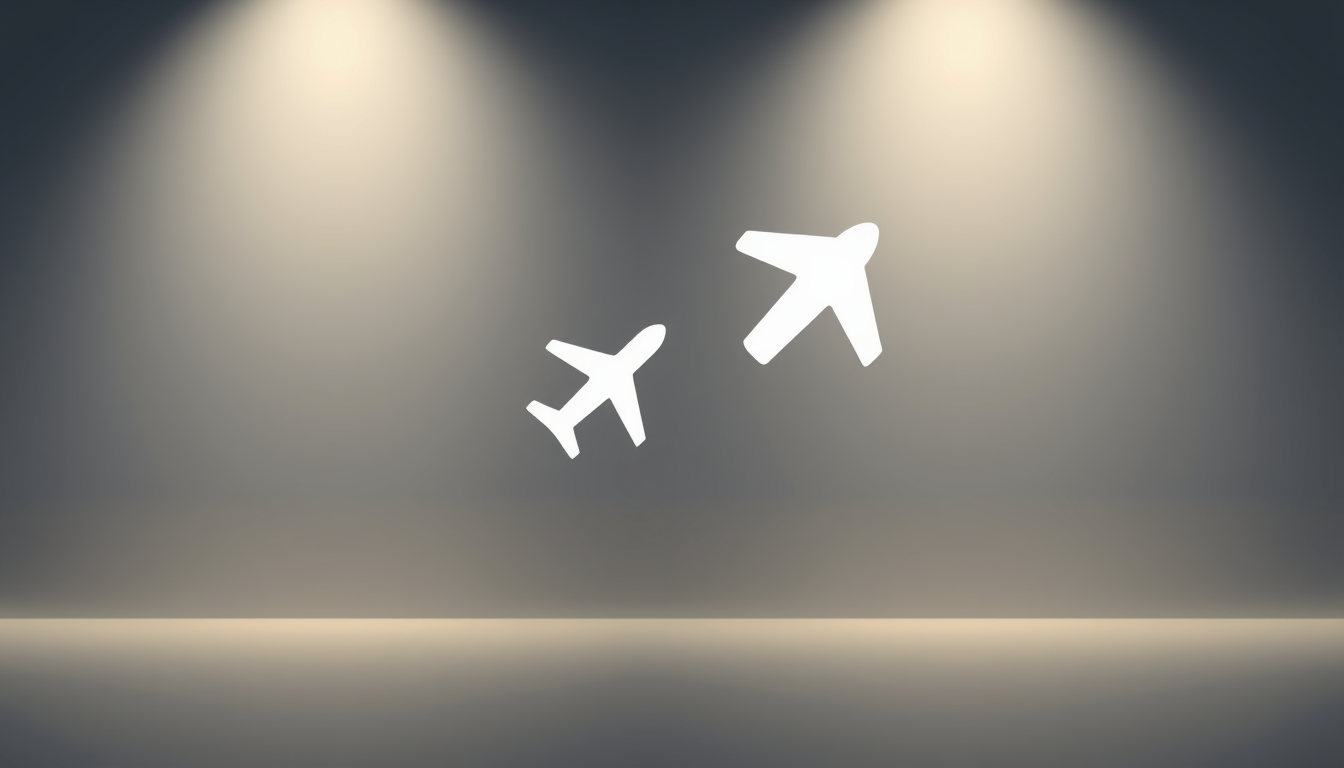 Main art studio: Design a symbol for a premium travel-technology product. It must communicate two independent journeys converging on one destination without using airp