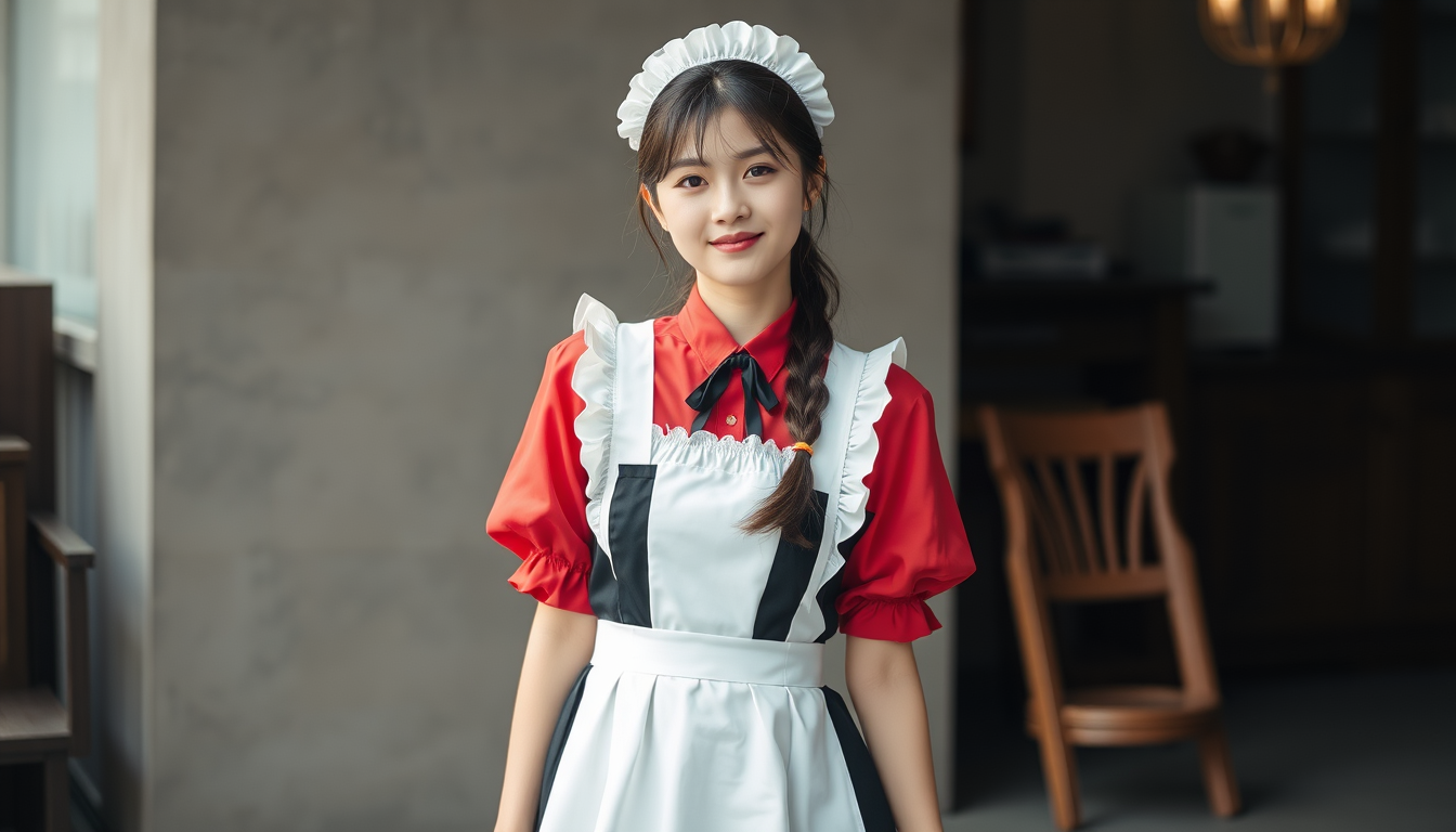 Main art studio: Wear maid clothes korea girl