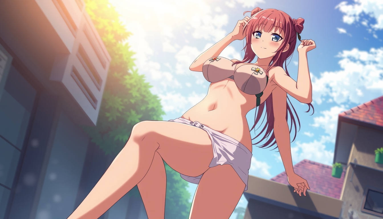 Main art studio: Ein Anime Girl mit einem riesigen Bauch