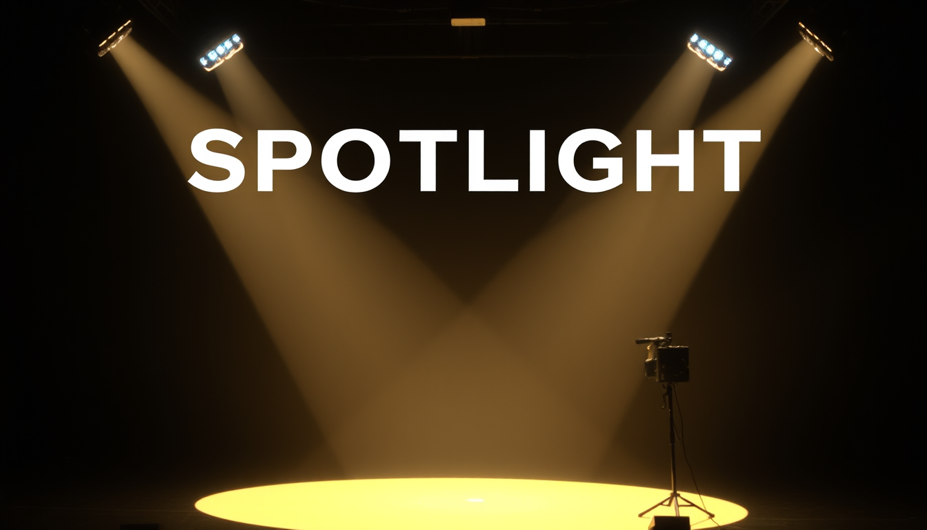 Main art studio: SPOTLIGHT معنی دری: نورافکن؛ توجه و تمرکز مردم تلفظ: اِسپاتلایت Synonym: attention Example: She loves being in the spotlight. ترجمه: او دوست دارد مور