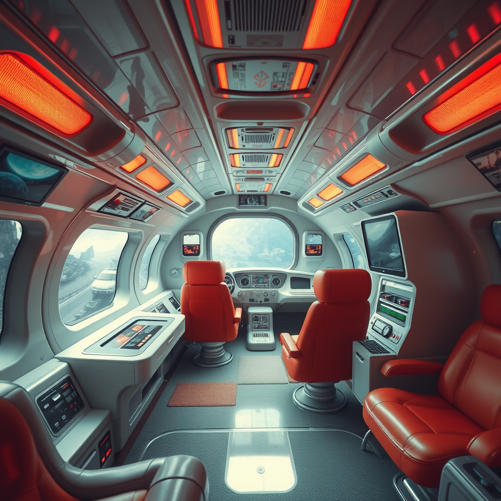 Main art studio: retro spaceship interior