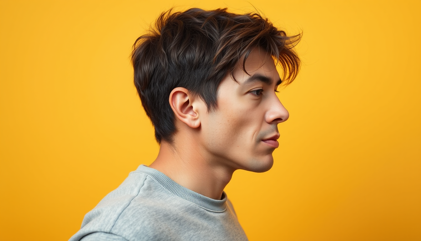 Main art studio: Generate a image of a conventionally unattractive ugly side profile
