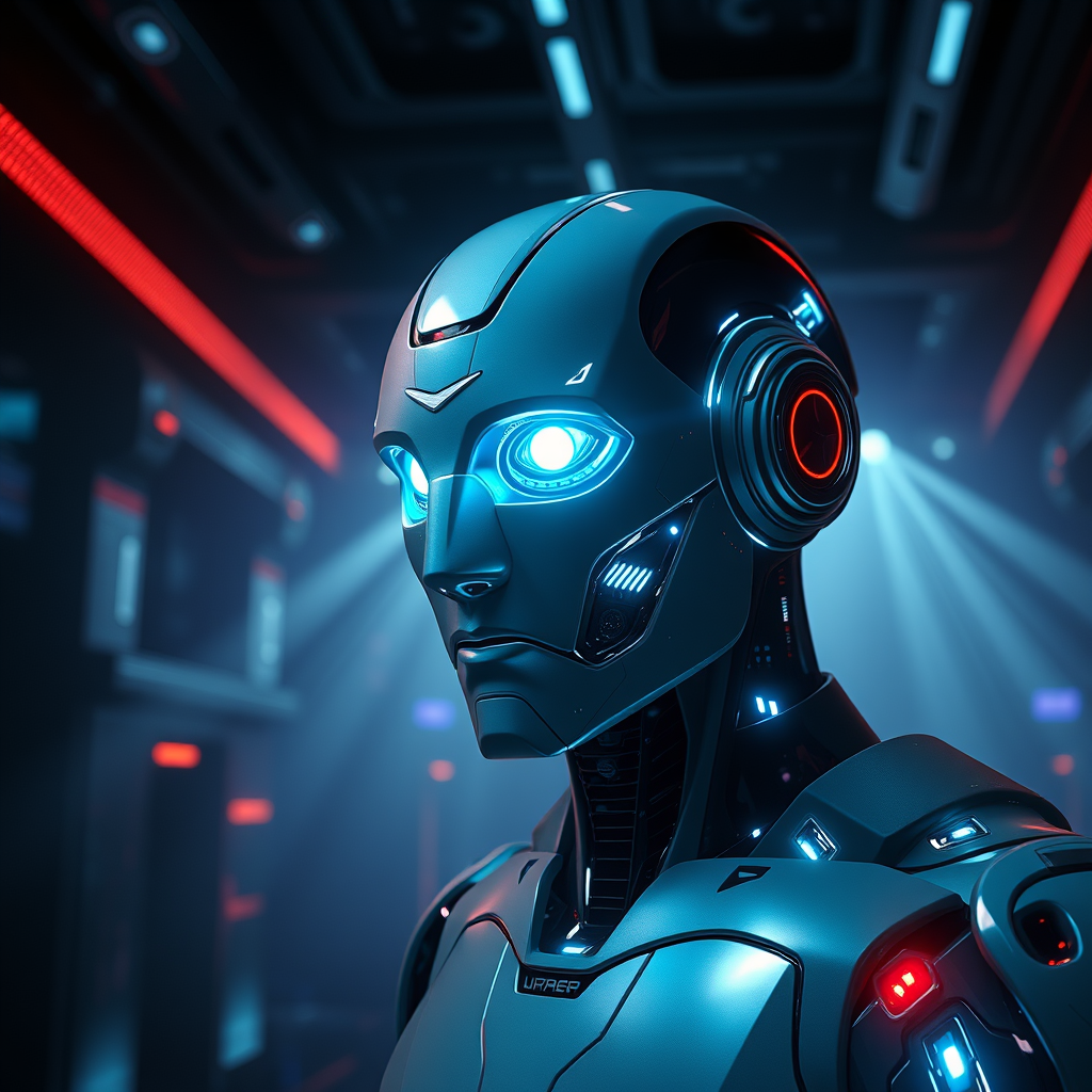 Main art studio: epic cinematic atmosphere, high contrast, volumetric lighting, futuristic AI technology, stunning depth, professional tech branding