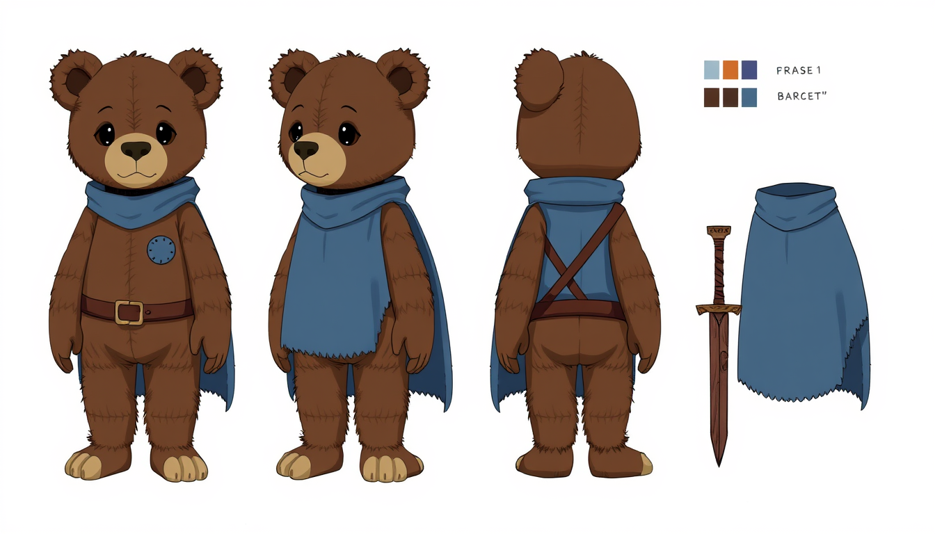 Character Sheet idea created from the prompt: a visual character reference sheet with a dominant full-body view, controlled details, palette swatches, and supporting expressions or acces