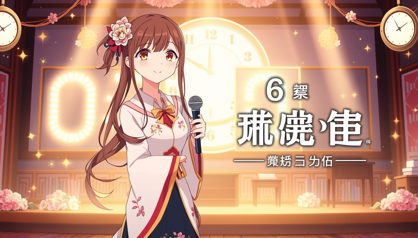 AI Art prompt example created from the prompt: Create a polished Japanese 2D anime episode thumbnail with an elegant, cheerful, and heartwarming atmosphere. Main character: Kimanjo Osaki,