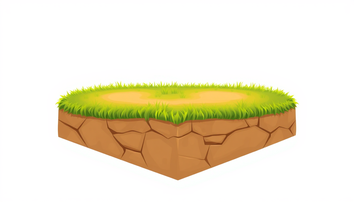 AI Art prompt example created from the prompt: Erstelle einen einzelnen 2D-Plattform-Game-Block als nahtlos verwendbares Tileset-Element für Unity: natürliche braune Erdschicht mit dünner