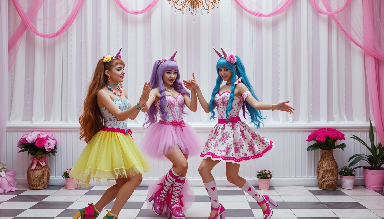 Main art studio: Ein Video von 2 therianas die mit 2 decora Girls kämpfen dann kommt ein decora therian und tanzt iconic by mistake und dann tanzen alle iconic by mist