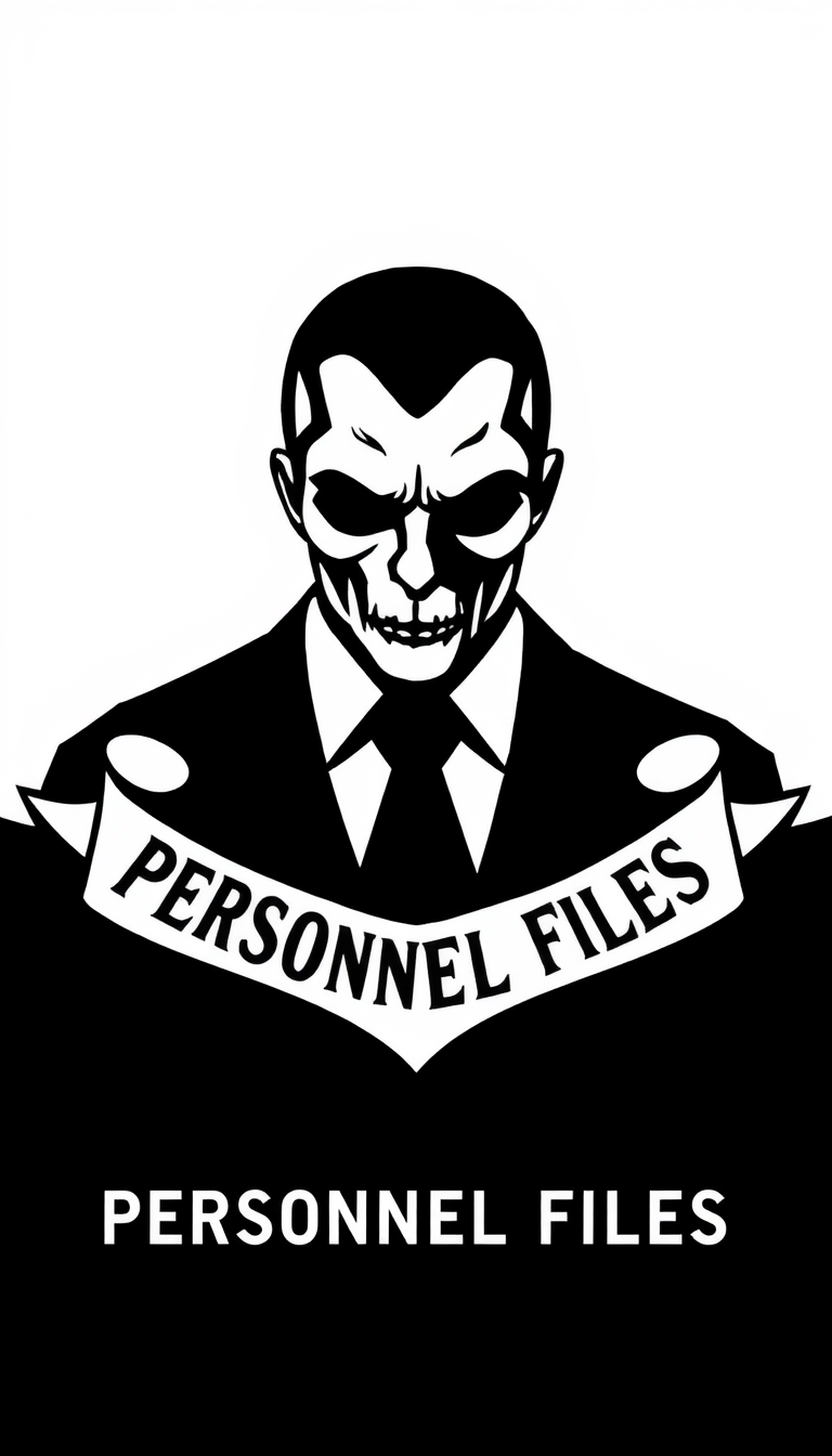 Main art studio: can you add the words Personnel files, to the image below, and make the emblem a little less sinister