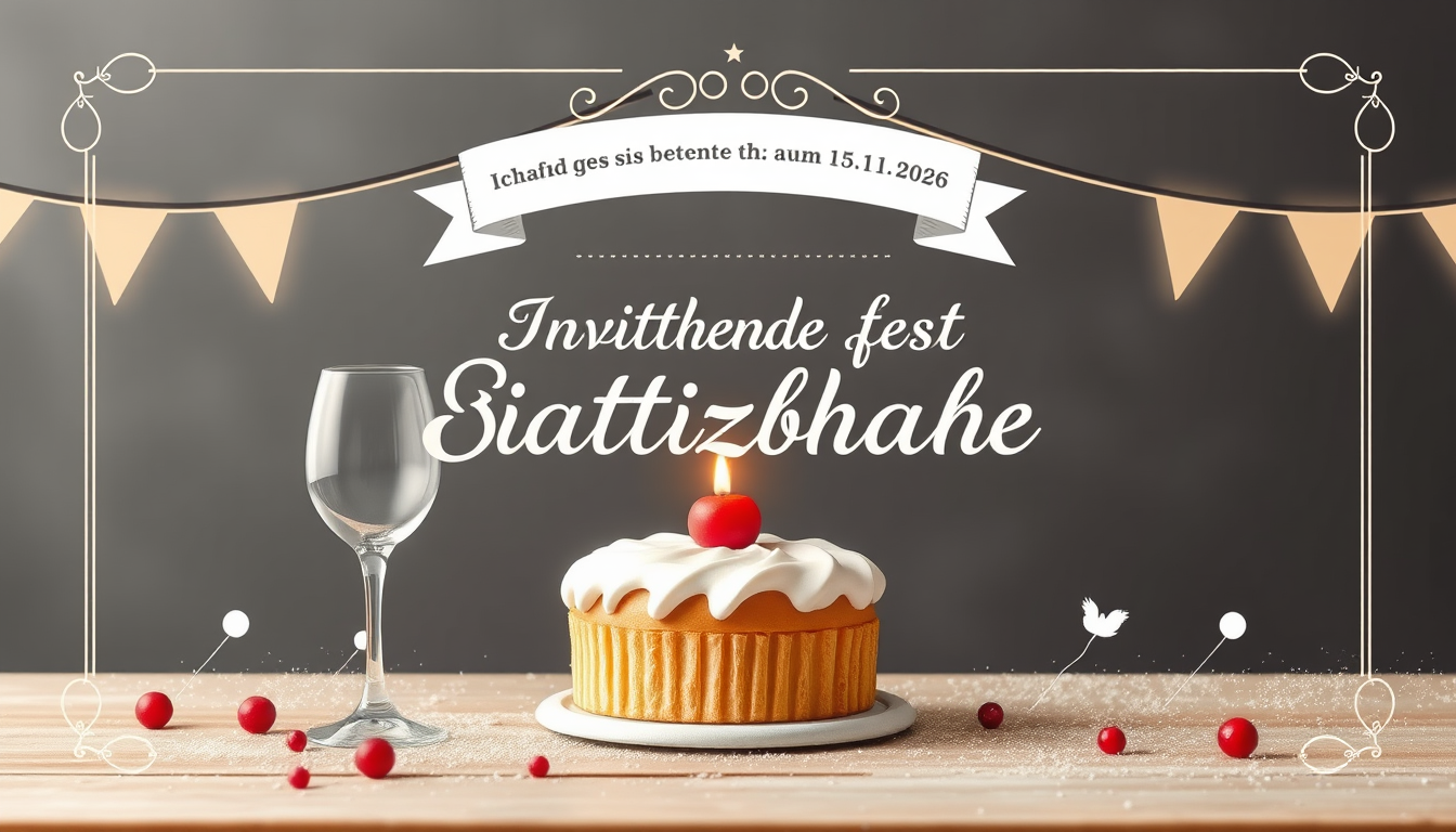 Invitation idea: invitation design, event invite layout, polished composition, decorative border, clear space for text, ich hätte gerne eine Einladungskarte zu einem G