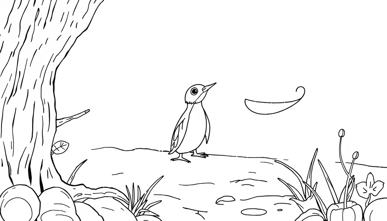 Main art studio: Créer des illustrations distinctes pour un livre de coloriage destiné aux enfants de 4 à 7 ans. Thème : Écosse , macareux moines Contours noirs épais