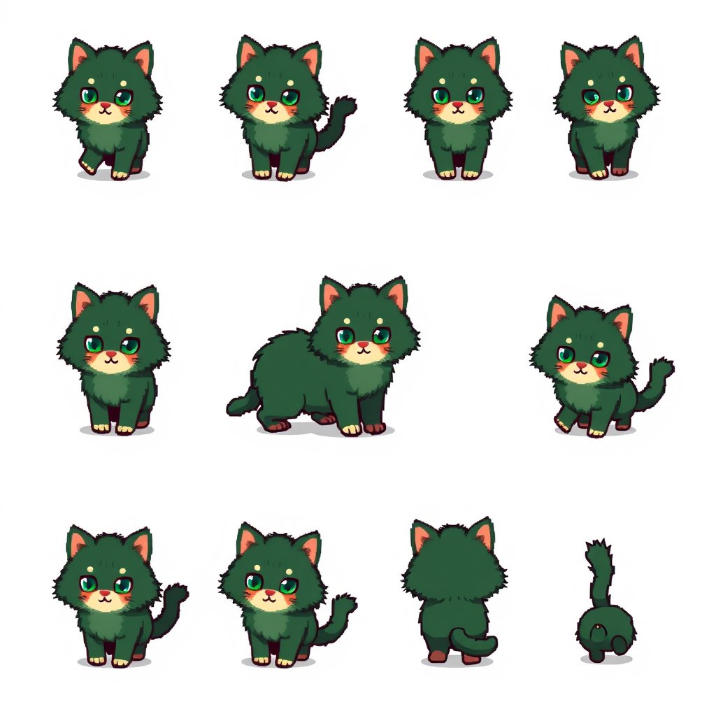 Sprite Sheet idea created from the prompt: a grid of animation frames sharing one character, scale, palette, and camera angle, deliberate composition, Pixel art sprite sheet of an ACT