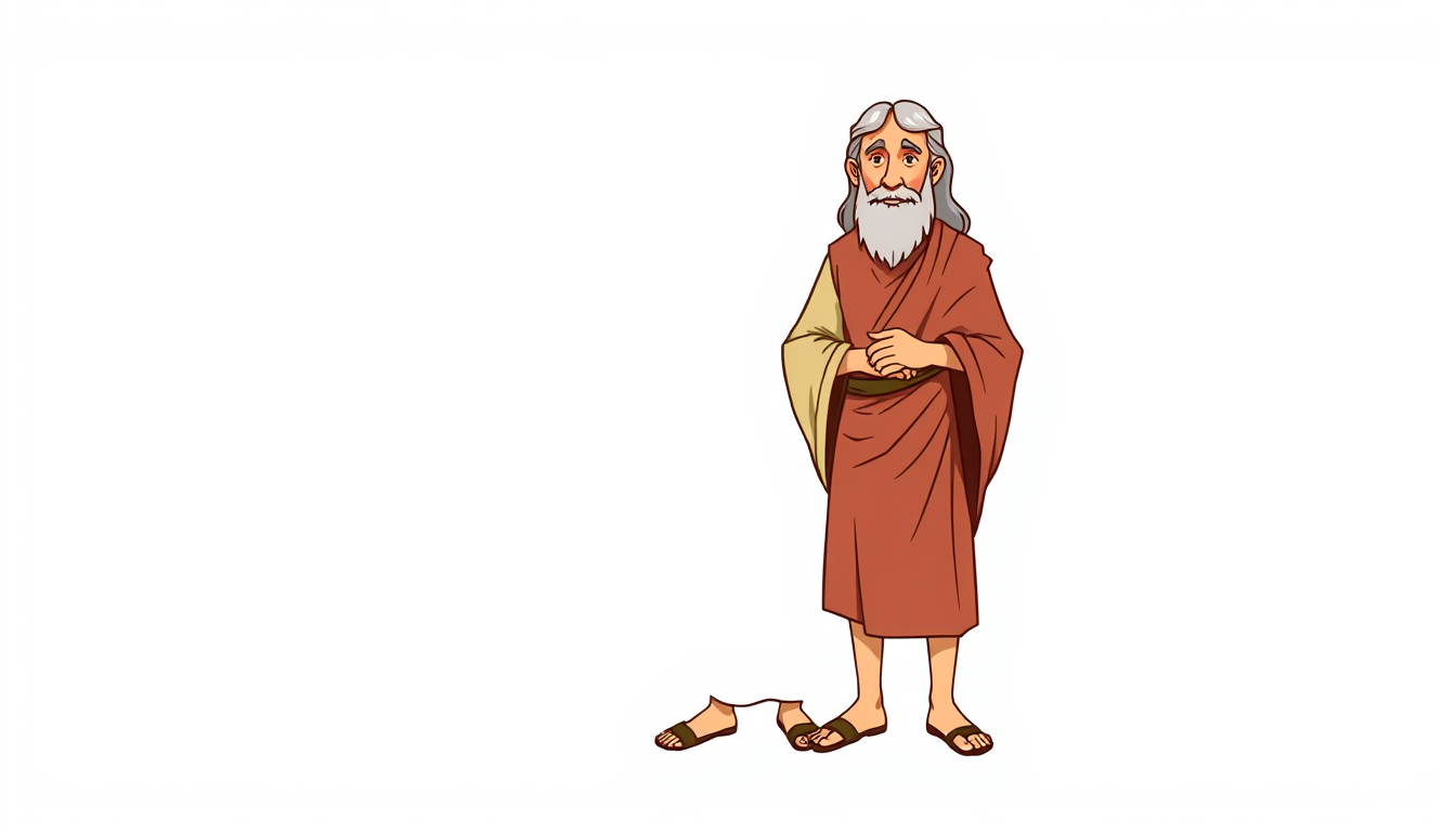 Main art studio: Full-body historical character illustration for an educational wall timeline, approximately 2–3 inches tall when printed. Simple clean illustrated sty