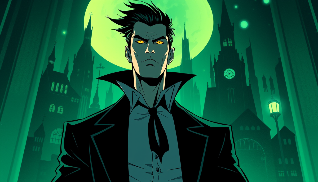 AI Art prompt example created from the prompt: Charlie morningstar dans l'hazbin hôtel au cité d'un grand personnages tout noir