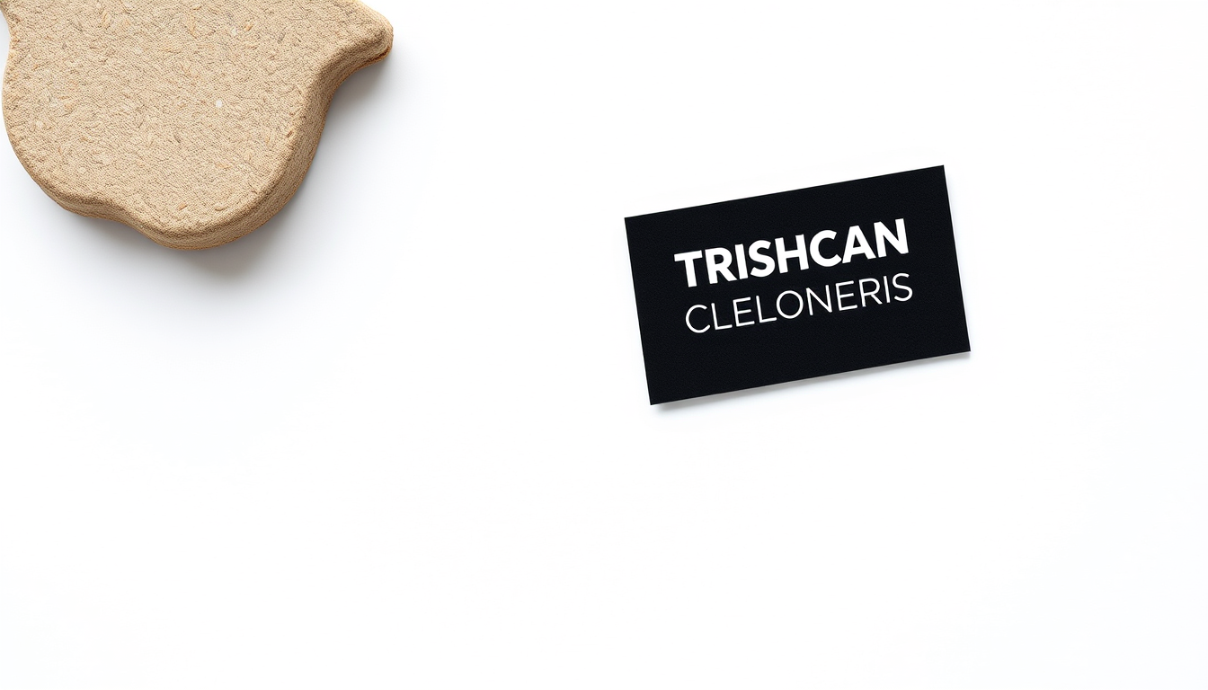 Business Cards idea: business card design, clean professional layout, balanced negative space, Trashcan Cleaners , print-ready business card