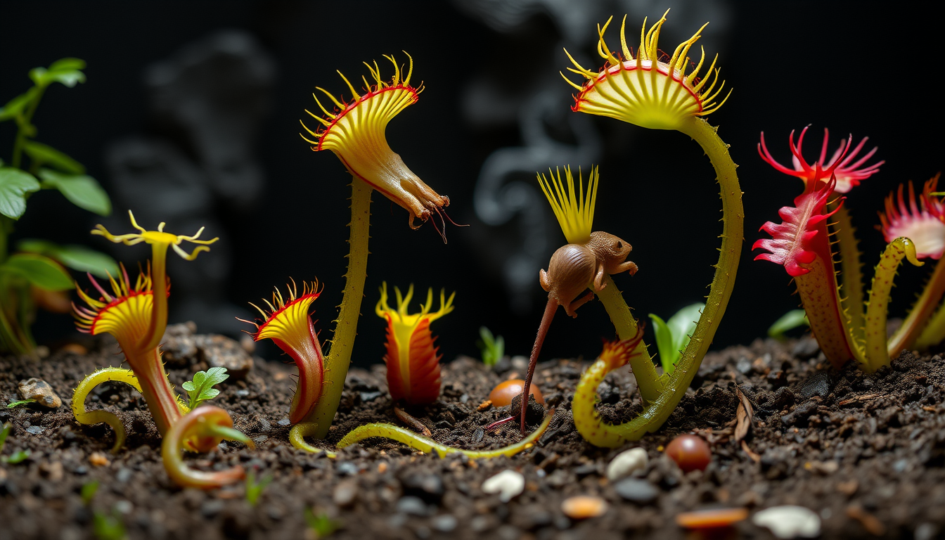 Main art studio: venus flytraps but bigger that eat rats