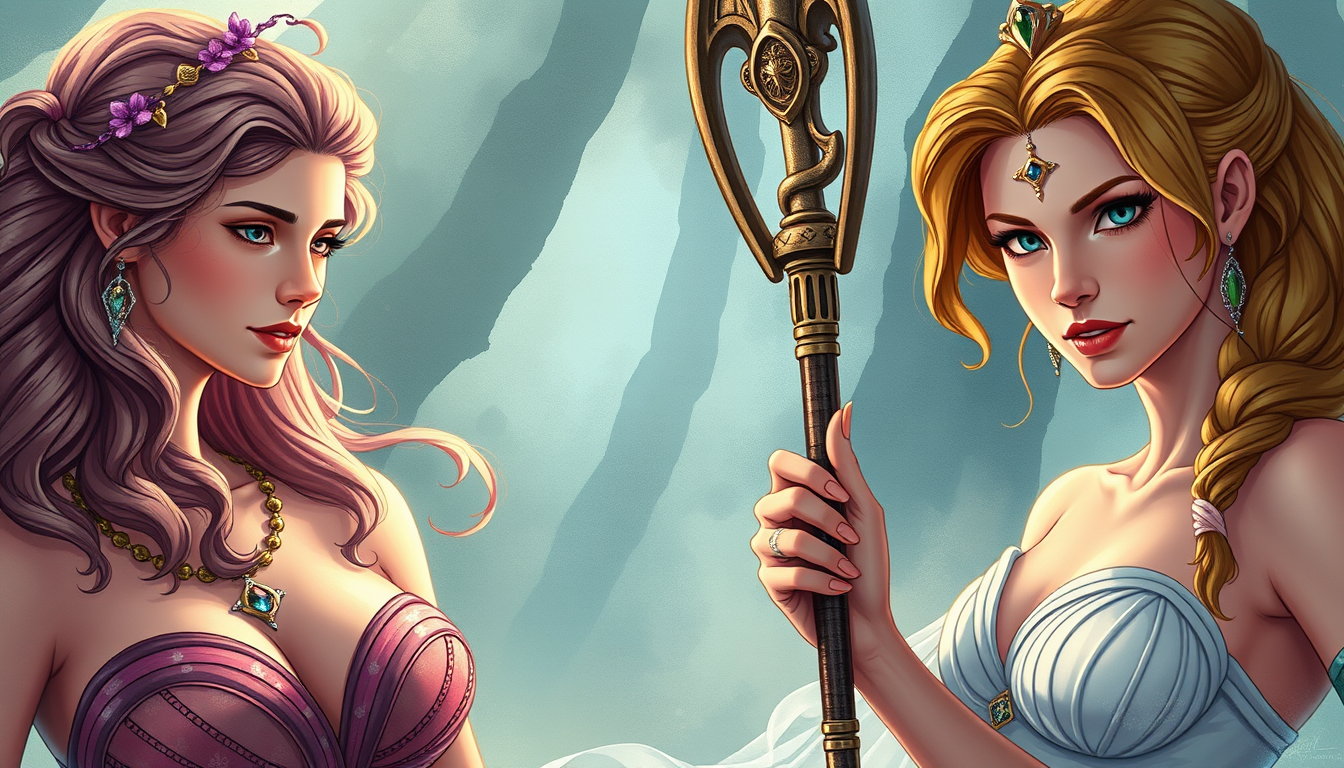 Main art studio: Create a stunning, detailed fantasy illustration of Aphrodite, Calypso, and Piper McLean from Percy Jackson and the Olympians but a lot hotter