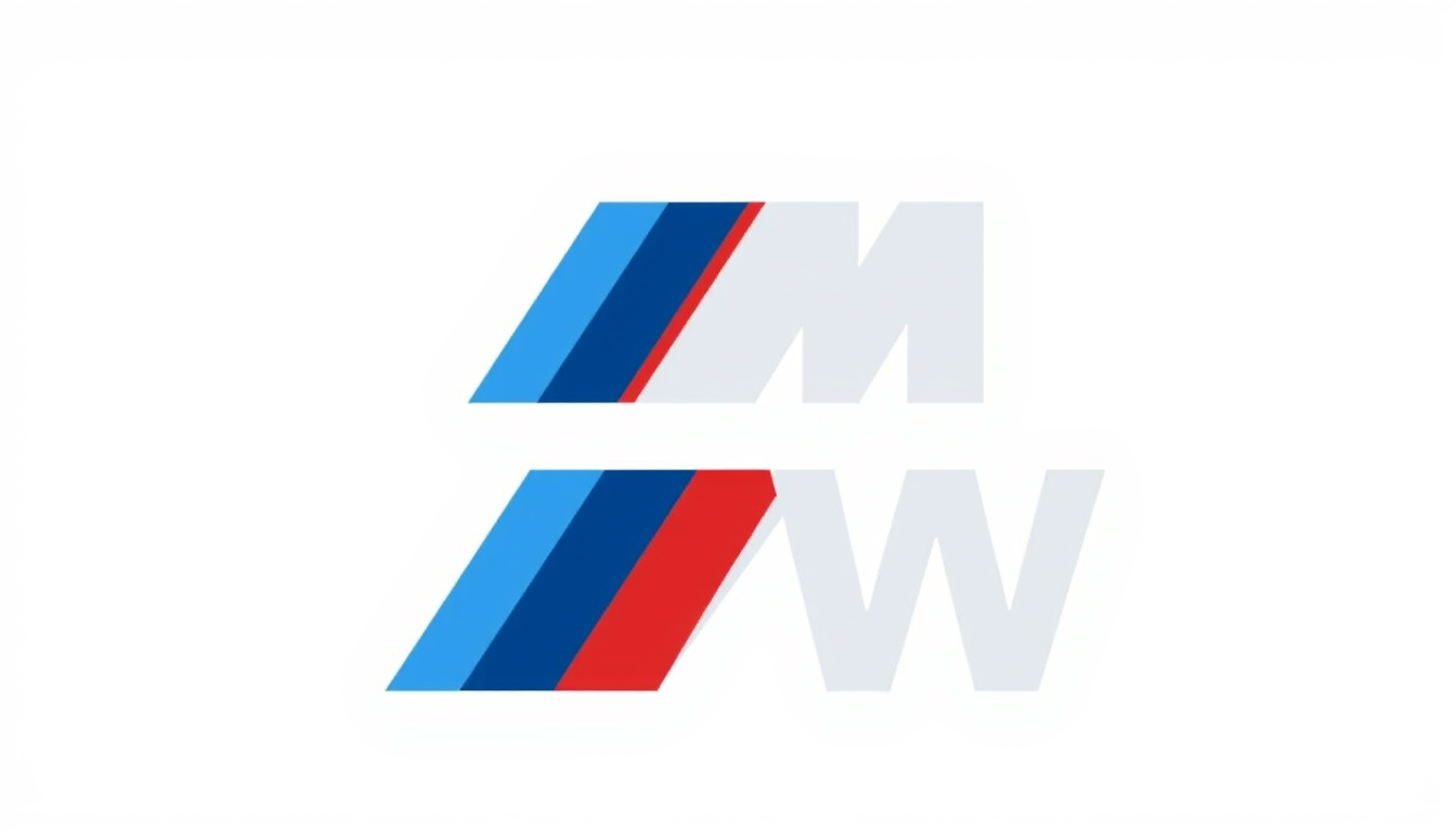Main art studio: Create a clean, minimalist vertical automotive logo design. The letters B, M, and W are arranged vertically from top to bottom, centered and evenly sp