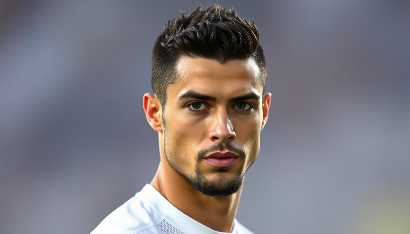 Main art studio: pelo negroa chicho con muscolos y venas alto de 180cm ojos verde cara poco arabe con poco barba y un taper fade y blanco en piel con nike tech y mucho