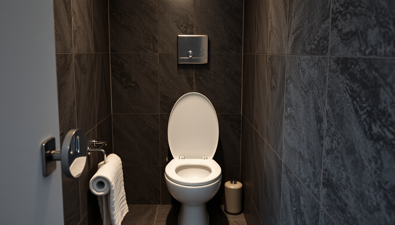 Main art studio: Eine toilete aber aus der toilette kommt ein mäschen kopf mit dunkler haut aber nicht so dunkel. So bischen dunkel und locken