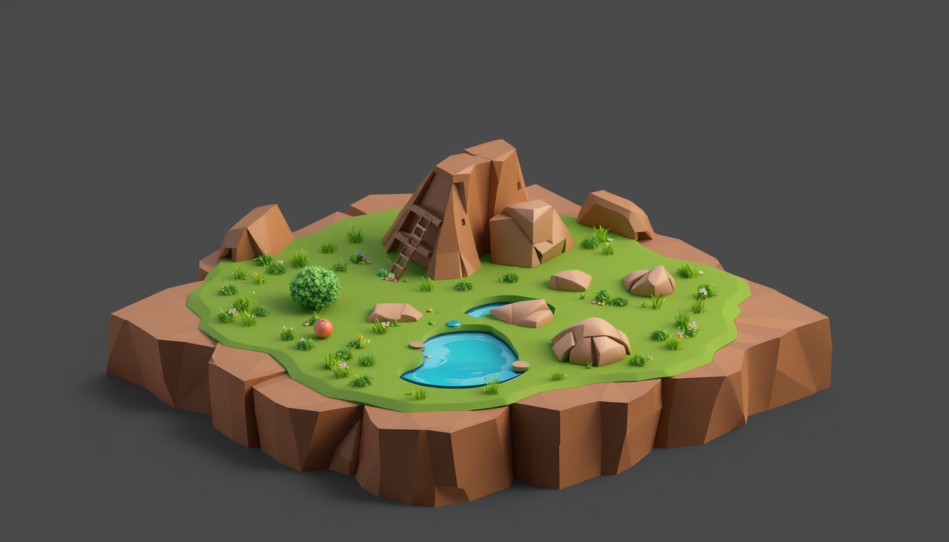 Main art studio: pan low poly