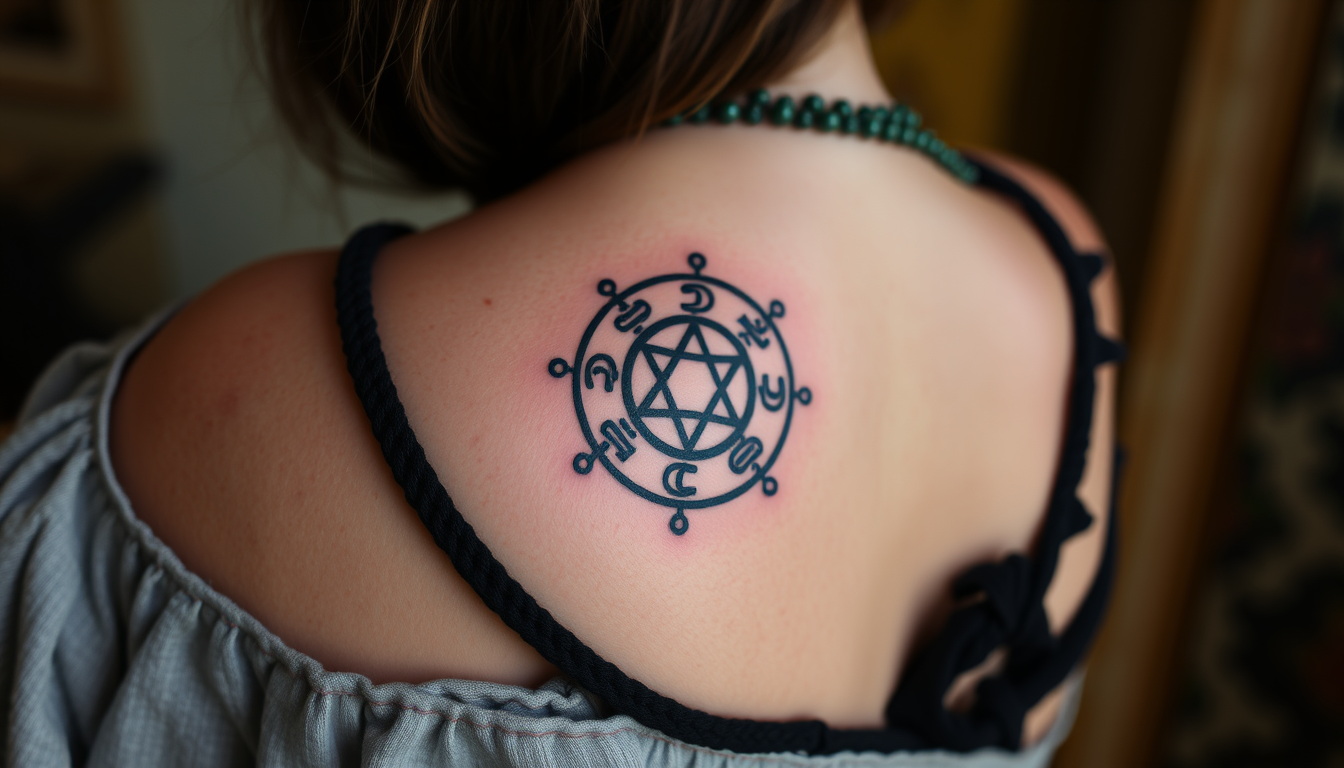 Main art studio: Je voudrais réaliser un tatouage en couleur sur l'arrière du bras, pour couvrir une cicatrice de Brachiostomie. Sur ce tatouage, je voudrais un cercle
