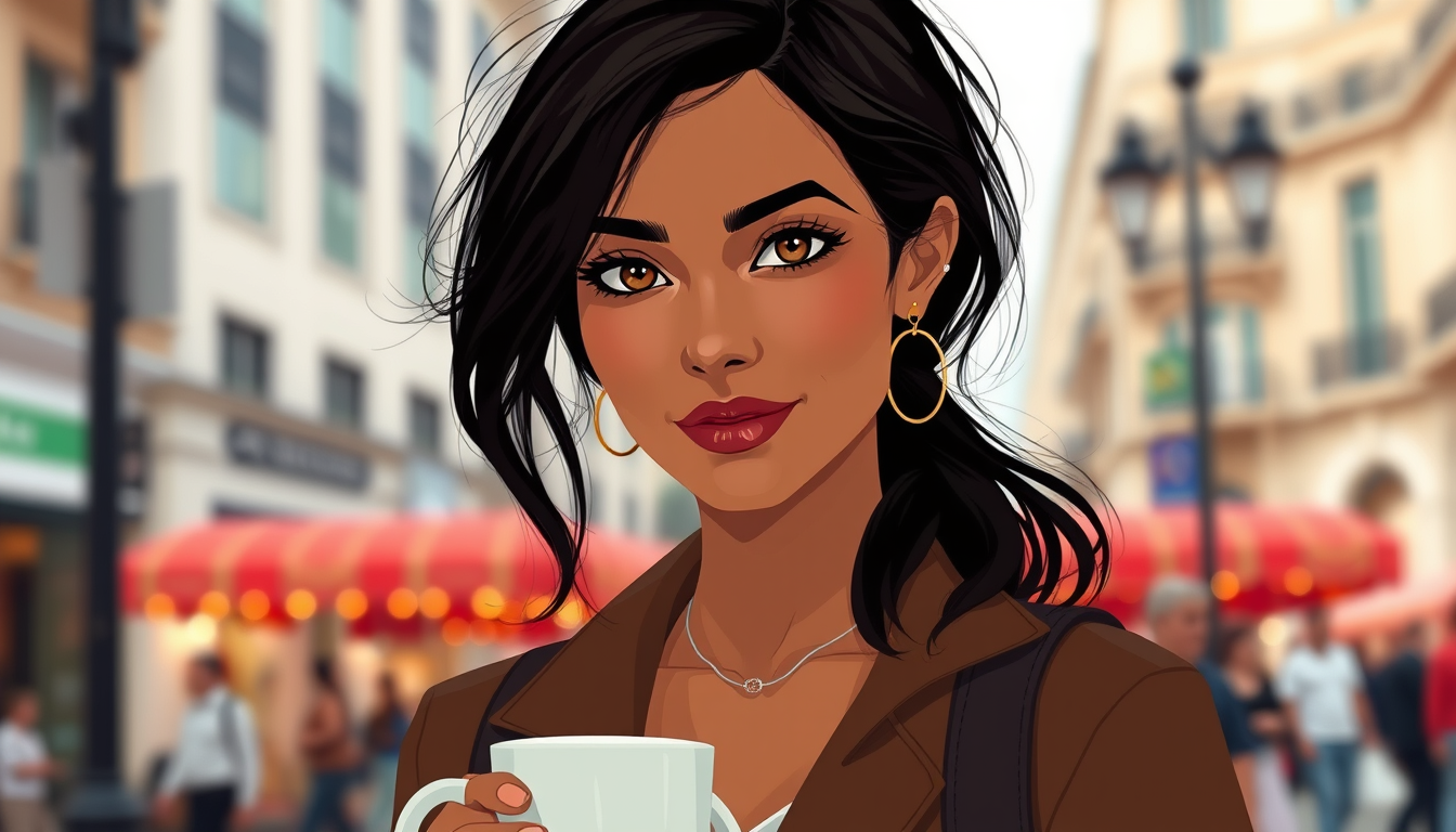 AI Art prompt example created from the prompt: Quiero la foto de cuerpo completo estilo animada de una mujer de 30 años, de complexión delgada, piel clara, cabello color negro, ojos color