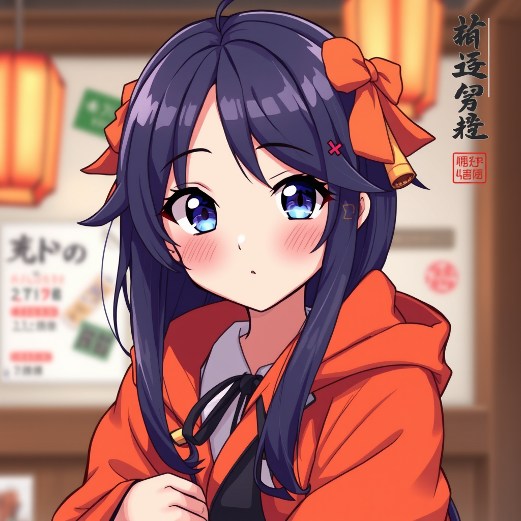 Anime idea created from the prompt: anime style, vibrant colors, expressive eyes, 애니처럼 2D 가슴 가리개 없고 배 보이고 가슴 노출이 심하고 치마는 허벅지가 보일정도로 짧고 남색 주름 치마 다리 끝까지 보이게 , detailed anime illu