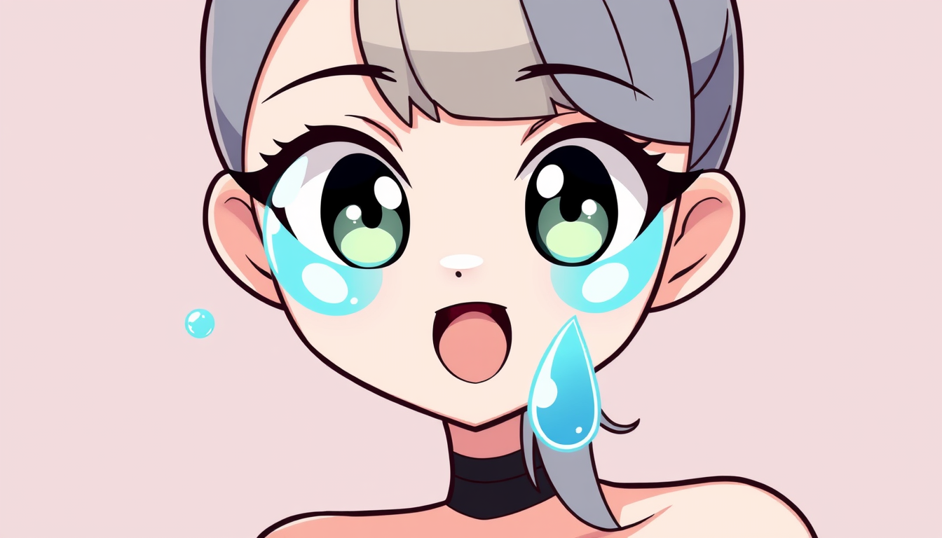 VTuber Avatar idea created from the prompt: vtuber avatar, anime style bust, expressive eyes, streaming overlay ready, twitch emote, cute water droplet character, thick outline, readab