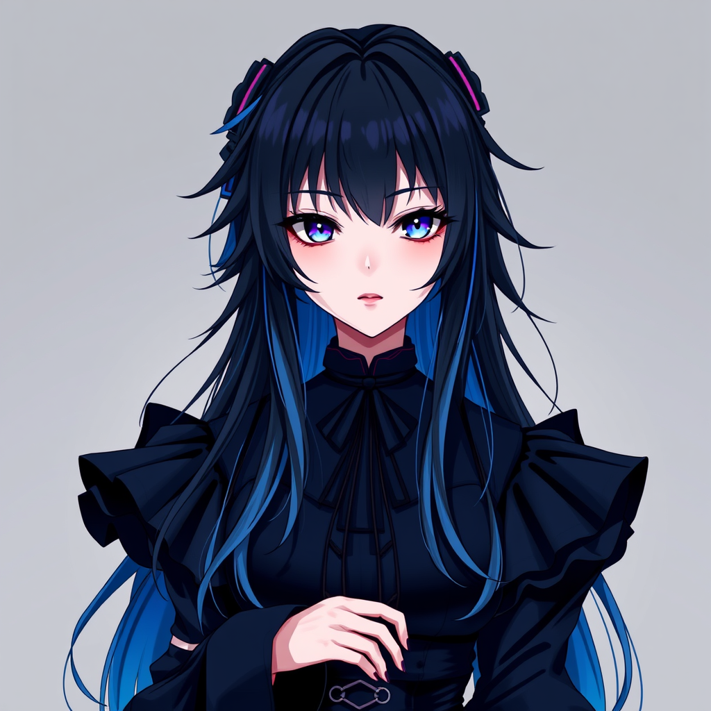Character idea created from the prompt: an original character defined by silhouette, role, outfit, palette, and expression, deliberate composition, Anime-style female virtual assis