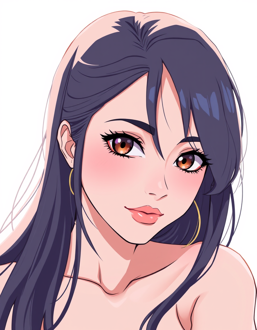 Photo To Anime idea: anime style portrait from the photo, cel shading, vibrant anime colors, expressive eyes, Dibuja Ellen Joe desnuda de pie a cabeza , clean anime linear