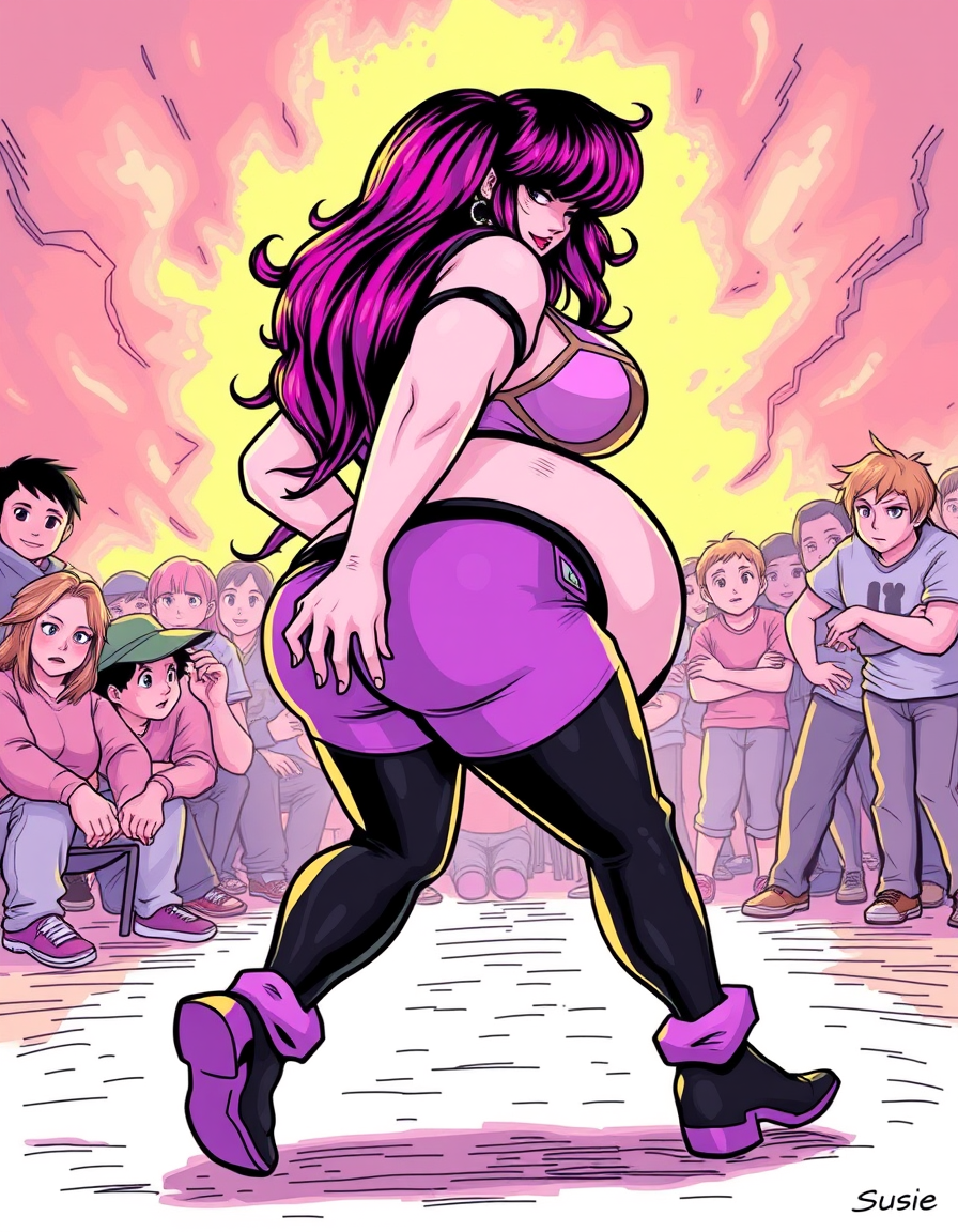 AI Art prompt example created from the prompt: Susie deltarune twerking her huge fat ass clothed