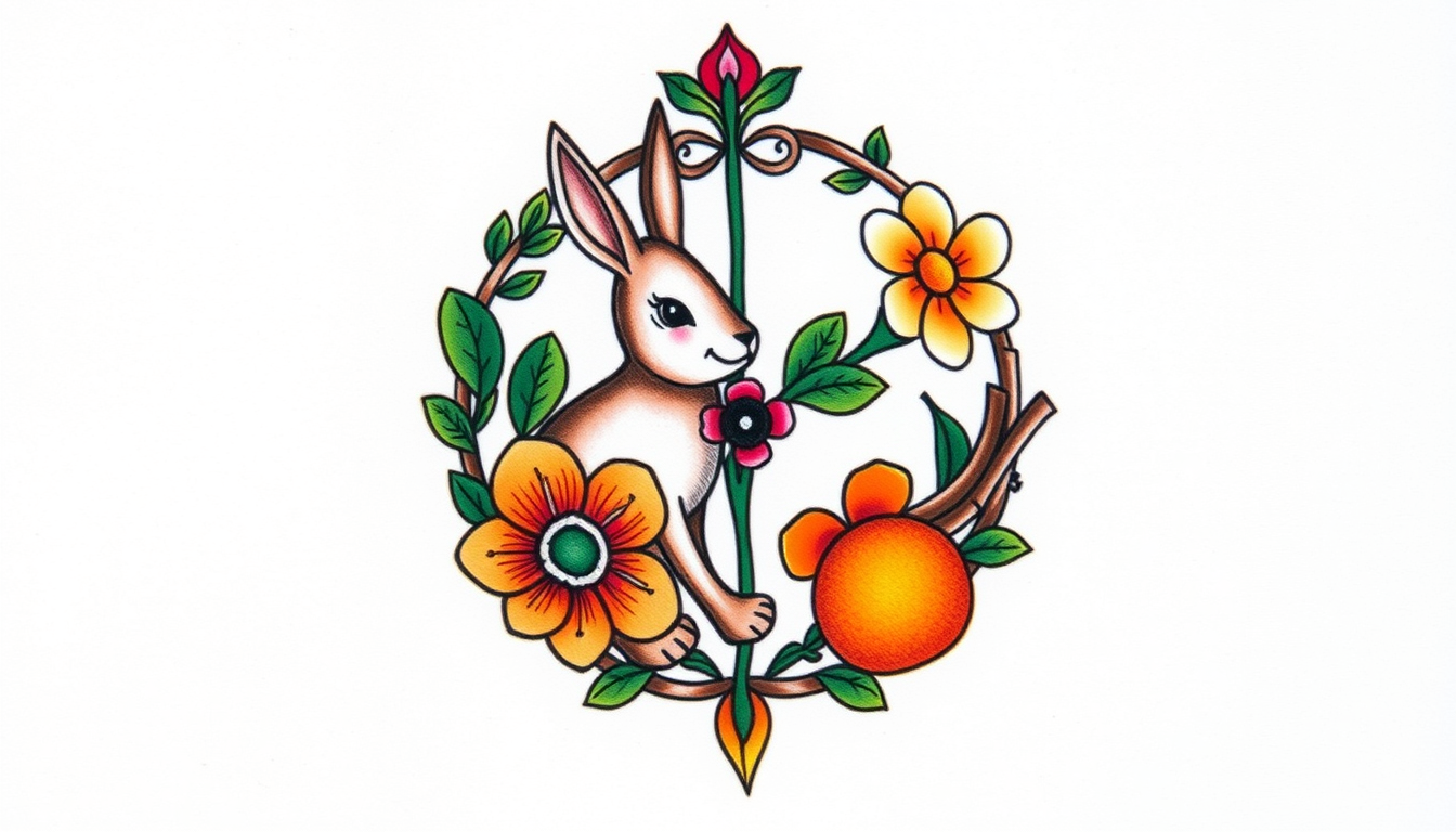 Main art studio: Je voudrais réaliser un tatouage en couleur. Il y aurait un cercle sur lequel viendrait se poser: une feuille de houx verte, une croix de Sainte Brigi