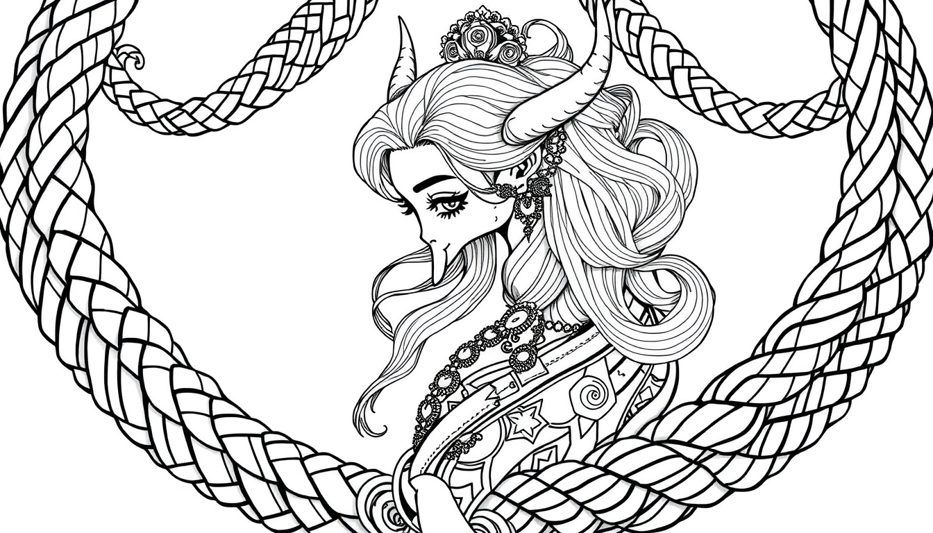 Main art studio: generiere bilder zum thema :adult coloring book illustration, elegant, bdsm insired aesthetic, , decorative ropes ,,intricate ornamental details,clean