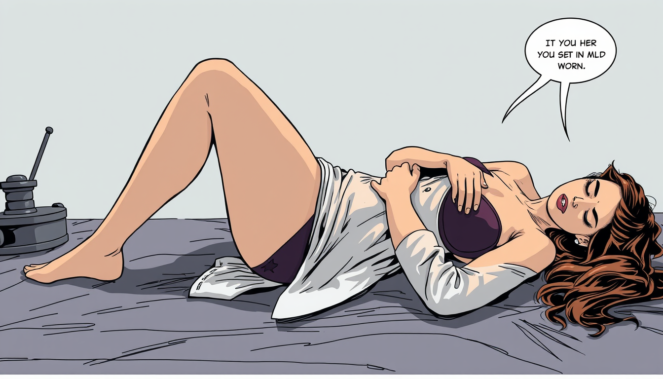 Comic Strip idea: a short comic concept organized into a small number of readable panels with clear action and recurring visual anchors, deliberate composition, Jennily