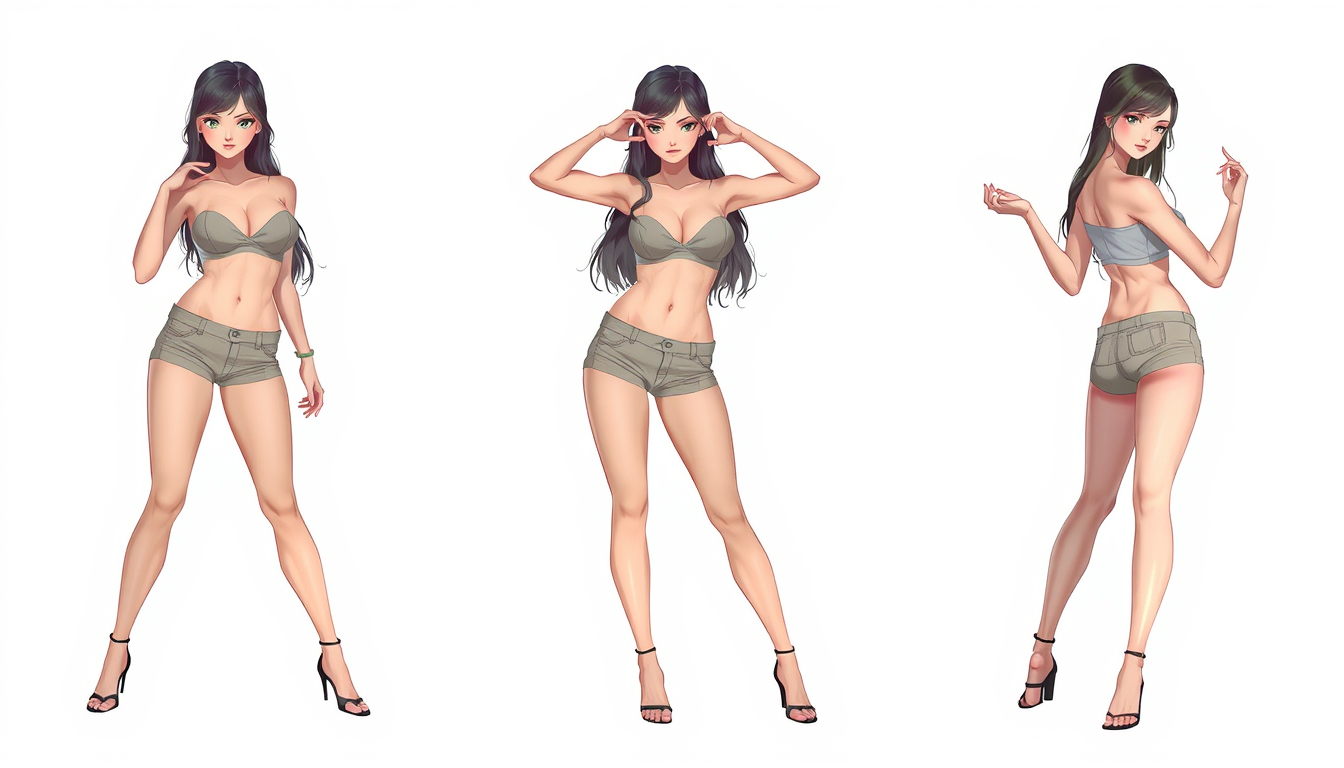 Pose idea created from the prompt: a clear single-character pose reference with readable weight, gesture, limb separation, camera angle, and simple clothing, deliberate compos