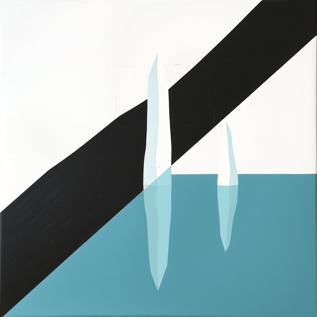 Main art studio: An album named: black lake/white lake - the porcelain towers. Its an abstract futuristc medialval painting but minimal and angular. Totally abstract s