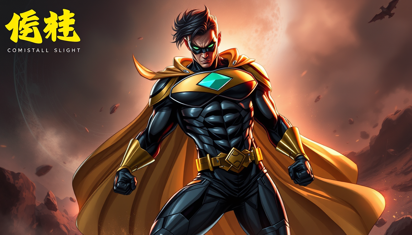 Superhero idea created from the prompt: original superhero character design, dynamic pose, bold costume, dramatic lighting, comic art energy, 全裸少女圖 , original hero concept art, cin