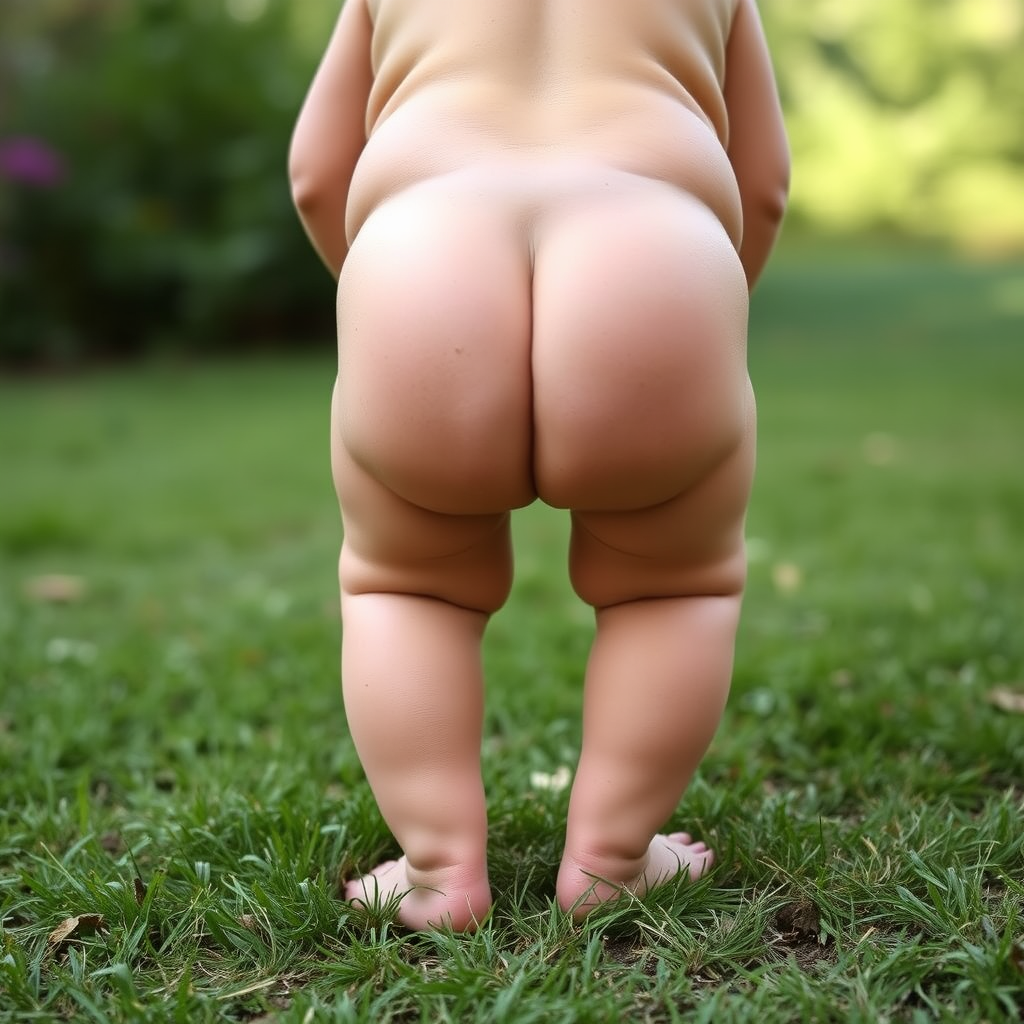 Main art studio: Bare-bottom baby