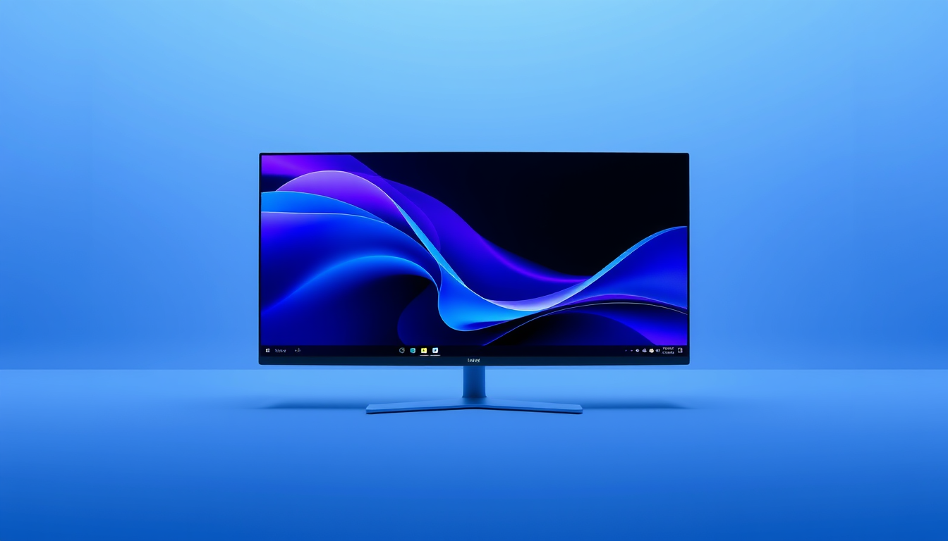 AI Art prompt example created from the prompt: Windows 11 AIO 26H2, elegant modern desktop, beautiful blue-violet gradient, premium glassmorphism, clean layout, realistic screen, soft lig